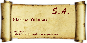 Stolcz Ambrus névjegykártya